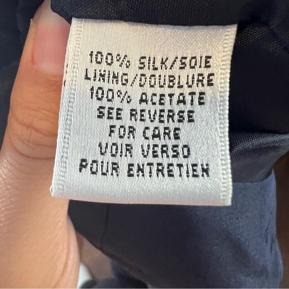 Talbots Dark Navy Blue Silk Shantung Shift Dress - Picture 8 of 8